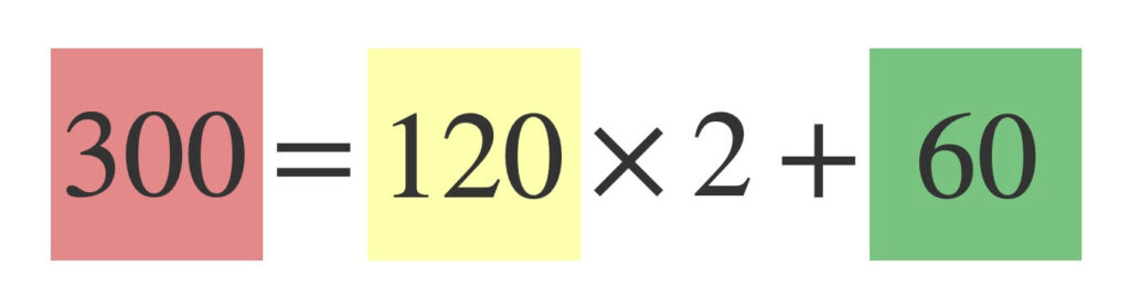 300=120×2+60