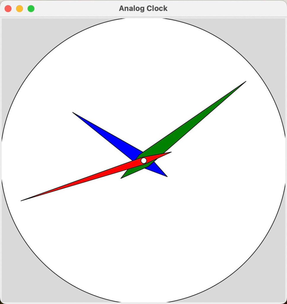 多角形で針を描いたアナログ時計
