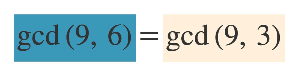 gcd(9, 6)=gcd(9, 3)